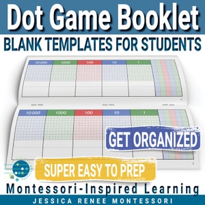 Montessori Math Paper: Blank Dot Game Booklets