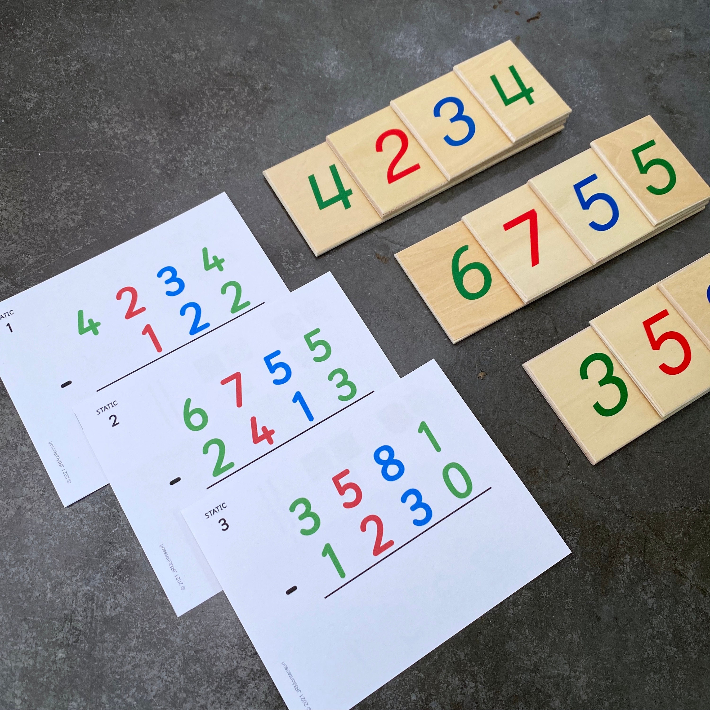 Montessori Math Operations: Small Command Cards Bundle Golden - Etsy