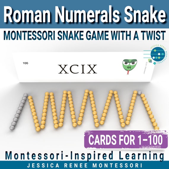 Montessori Snake Game: Roman Numerals 1-100 Addition & - Etsy UK