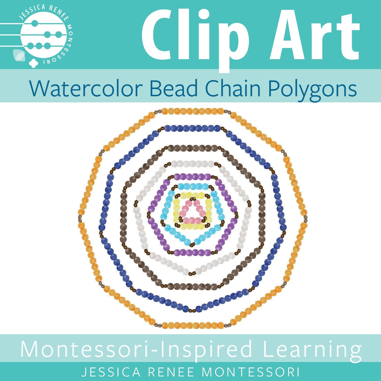 Montessori Math Bead Chain Polygons Etsy