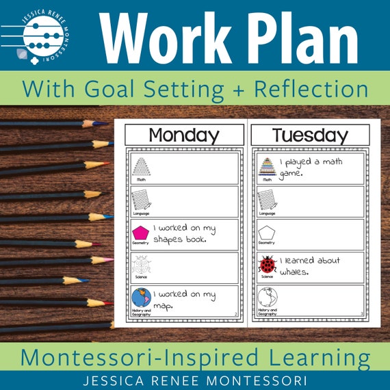 Montessori Work Plan Booklet Etsy Montessori Work Plan Booklet Etsy