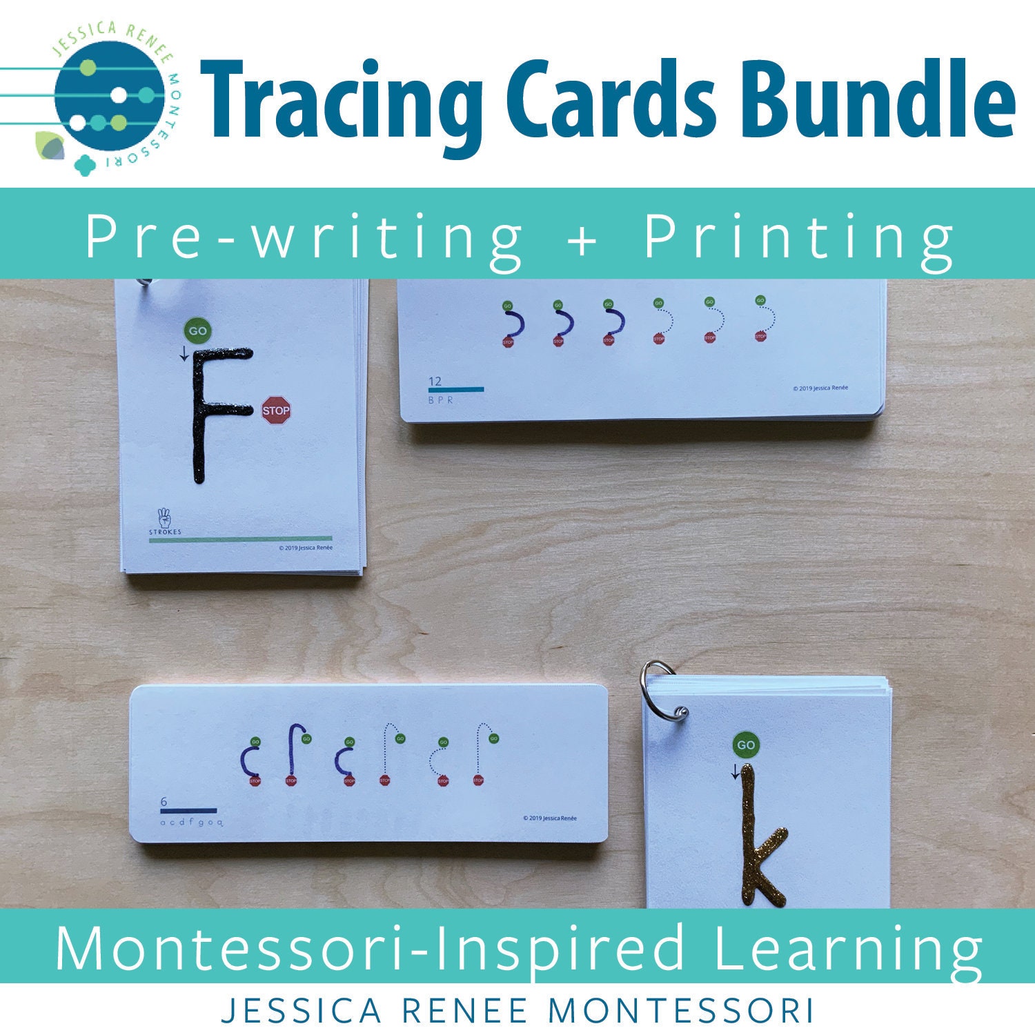 Pre-writing + Printing Tracing Cards: Uppercase + Lowercase Strokes ...