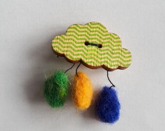 Rain cloud brooch