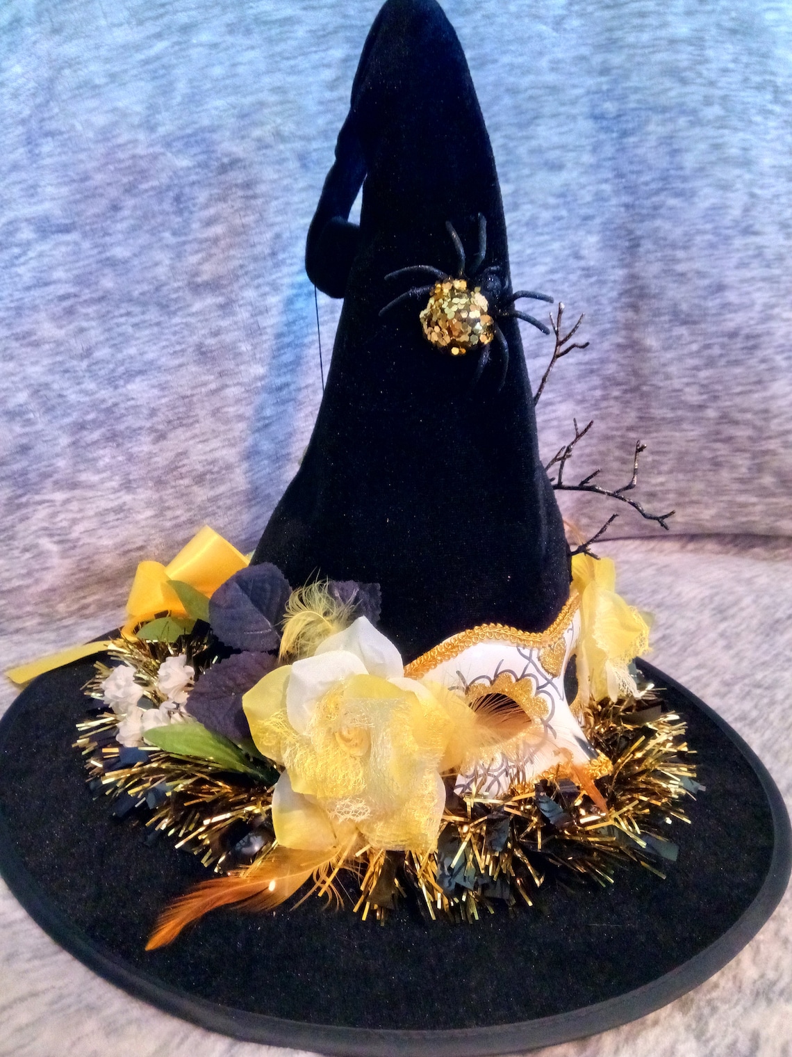 Yellow Decorated Witch’s Hat Halloween | Etsy