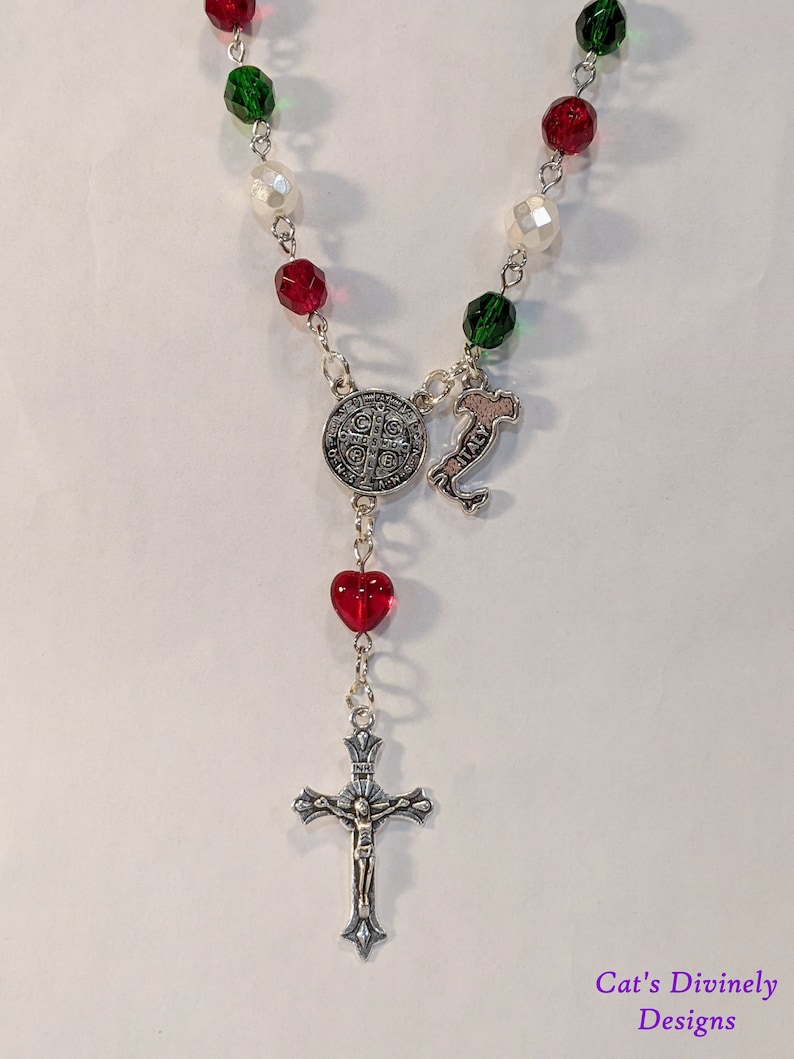 Italian Auto/car Rosary With Italy Boot Charm Etsy