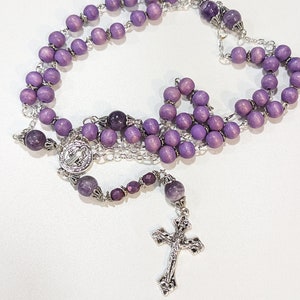 Amethyst & Crocus Purple Rosary Necklace