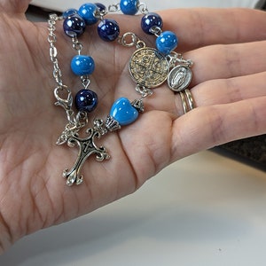 Our Lady of Guadalupe Porcelain Bead Auto Rear-View Mirror Rosary