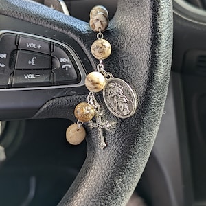Our Lady Of Knots Gemstone Steering Wheel Rosary