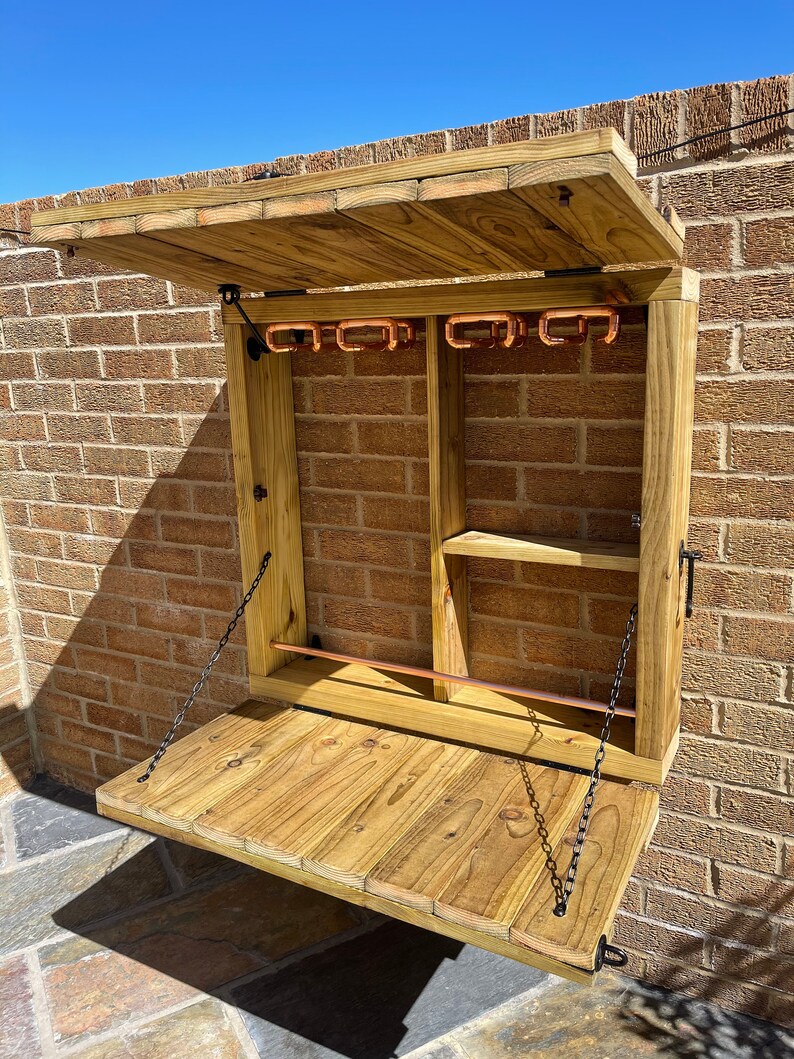 Wooden Garden Wall Bar With Copper Pipe Etsy UK