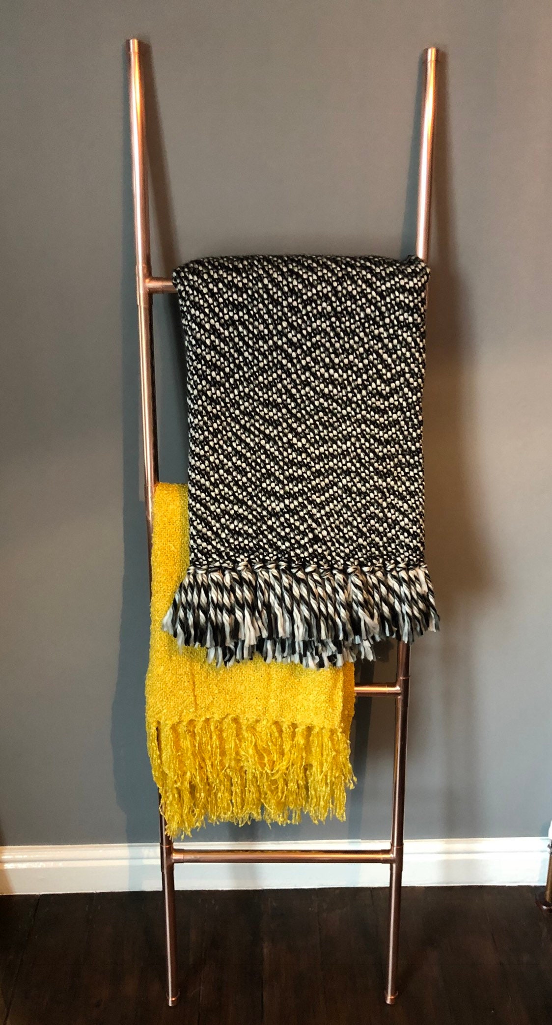 Copper Pipe Blanket Ladder Towel Rail Etsy UK