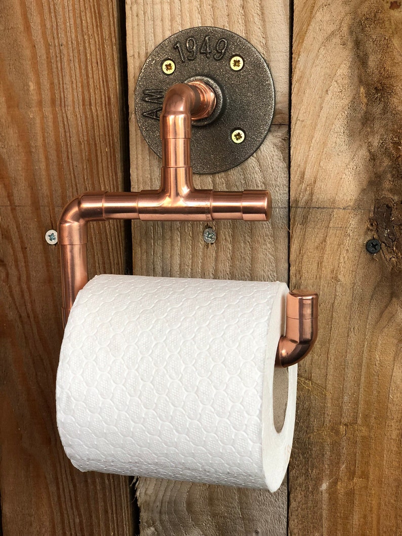 Copper Pipe Toilet Roll Holder Etsy
