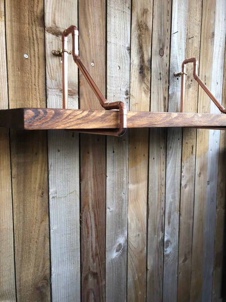 Copper Pipe Shelf Brackets With Optional Scaffold Board Shelf Etsy UK