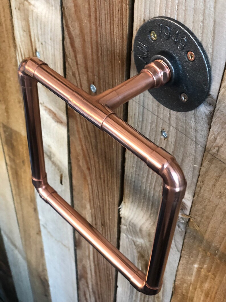 Copper pipe towel ring towel rail/rack Etsy
