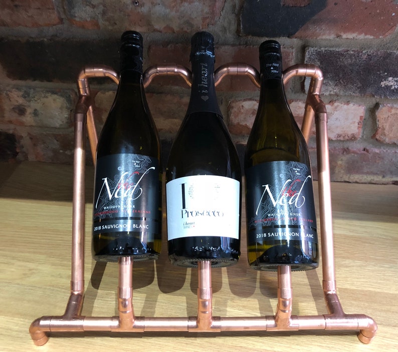 Copper Pipe Wine & Champagne Bottle Rack Etsy