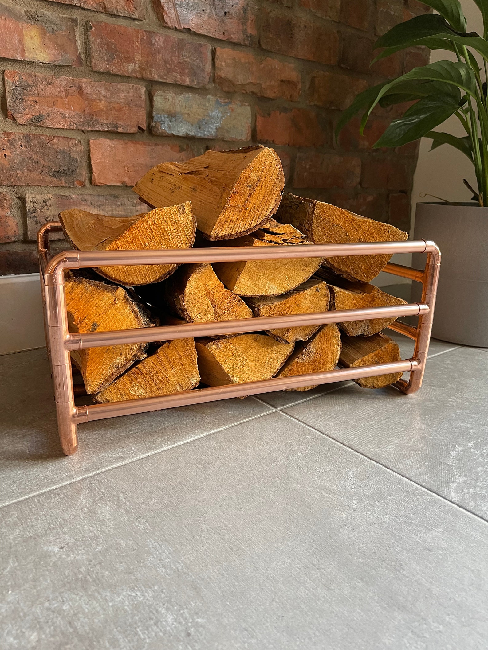 Copper Pipe Log / Firewood Holder Etsy