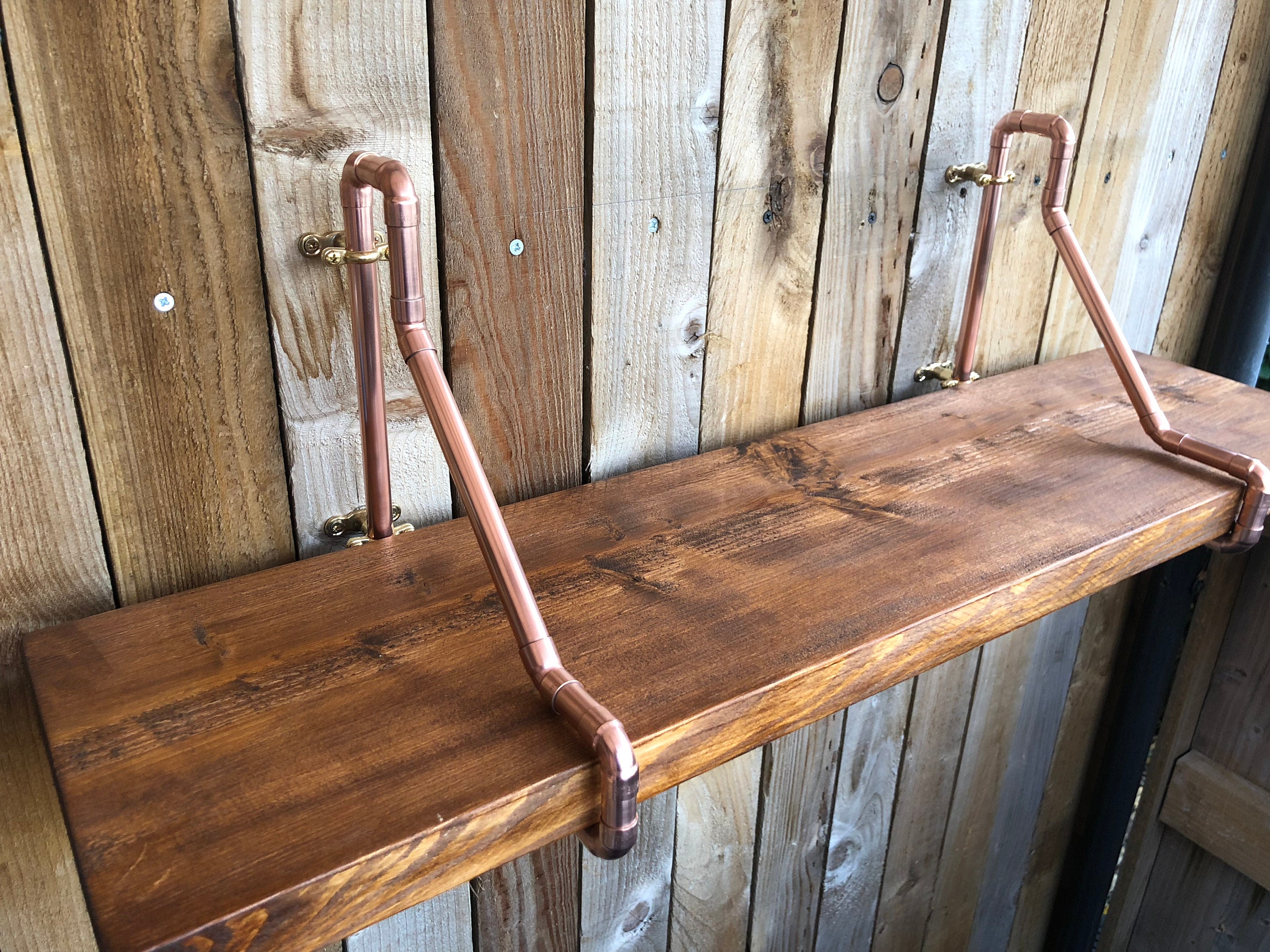 Copper Pipe Shelf Brackets With Optional Scaffold Board Shelf Etsy UK