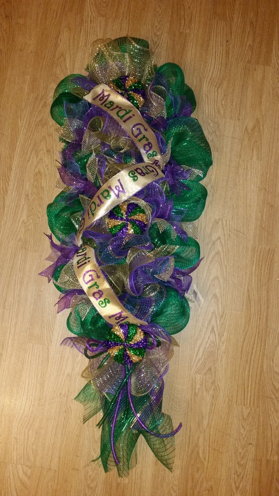Mardi Gras Swag For Front Door Mardi Gras Wreath Fat Tuesday Etsy