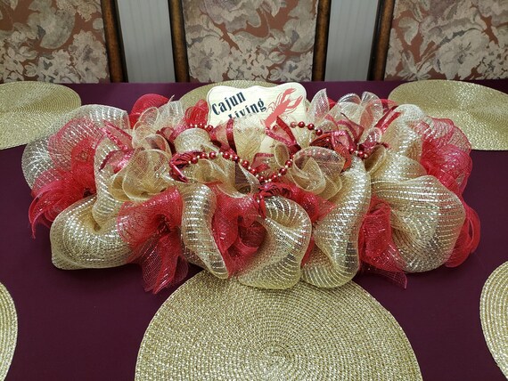 Crawfish Centerpiece Cajun Wreath Cajun Living Decor Welcome Etsy