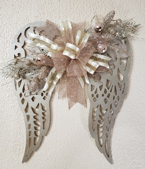 Elegant angel wings wreath angel wings for front door wreath  Etsy
