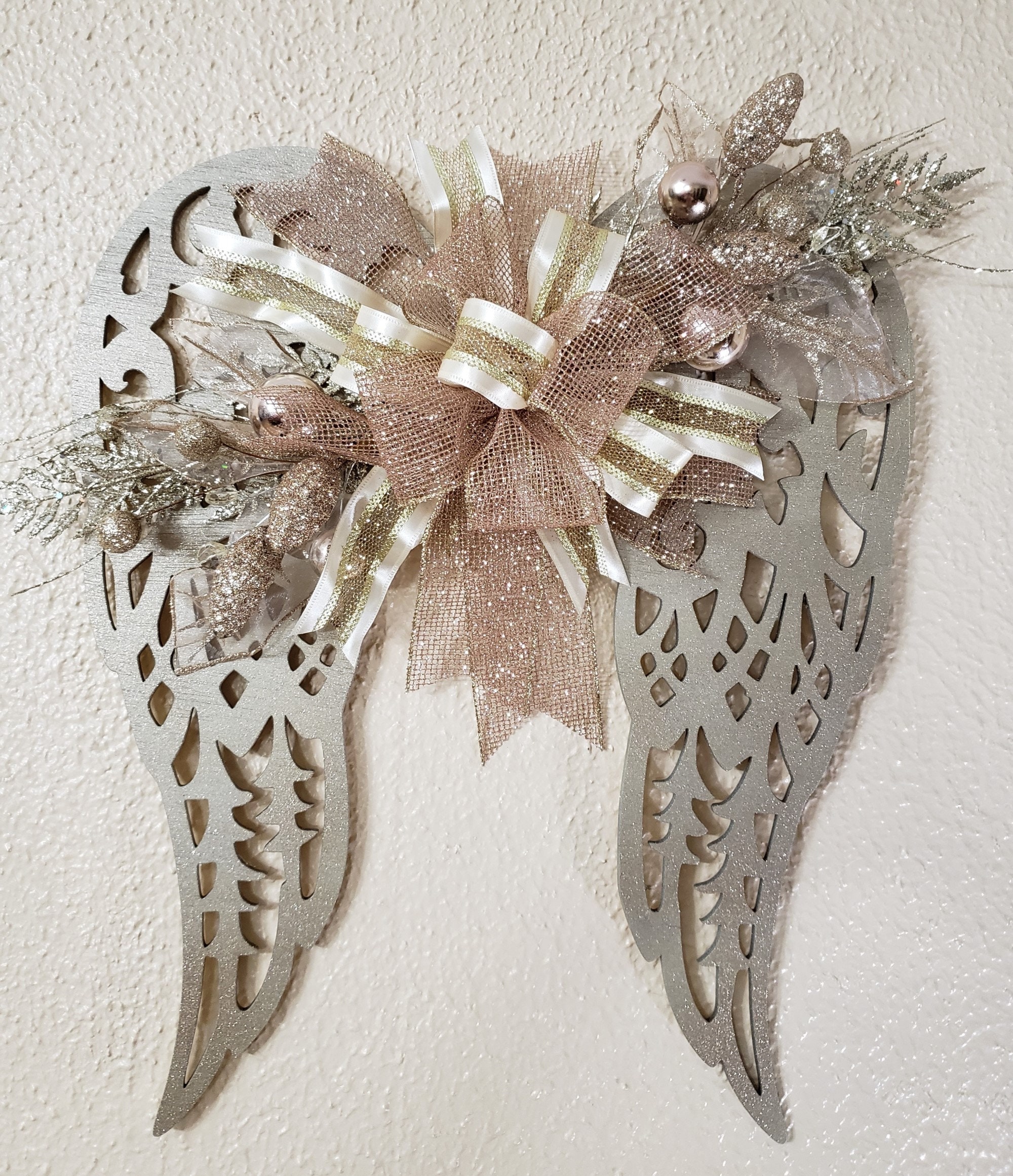 Elegant angel wings wreath angel wings for front door wreath Etsy