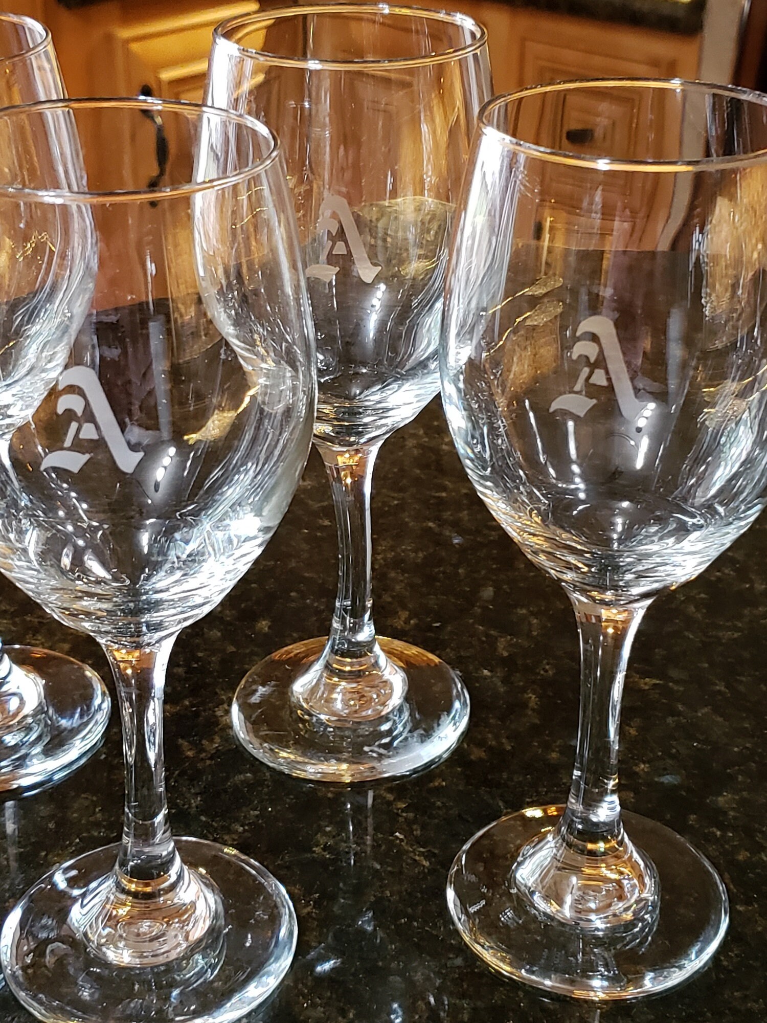 Monogrammed initial glasses wedding gift etched glassware for Etsy