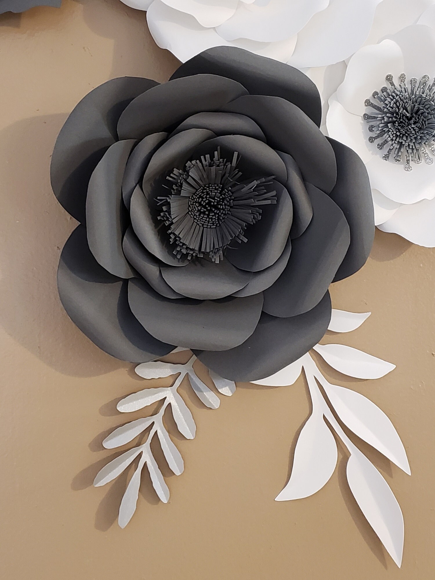 Silver Gray Wall Flower Silver Gray Wall Hanging Silver Gray Etsy