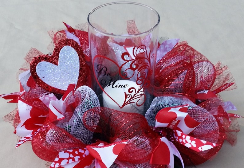 Valentine candle centerpiece valentine candle ring valentine Etsy