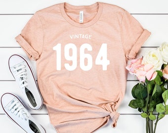 Vintage 60th birthday shirt, 1964 birthday shirt ,gift for her