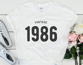 Vintage 38th birthday shirt, 1986 birthday shirt , gift for her