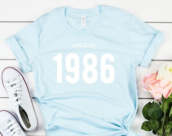 Vintage 38th birthday shirt, 1986 birthday shirt , gift for her