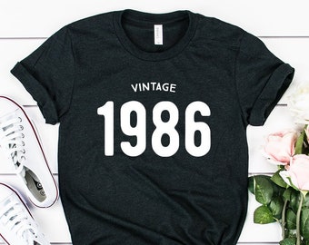 Vintage 38th birthday shirt, 1986 birthday shirt , gift for her