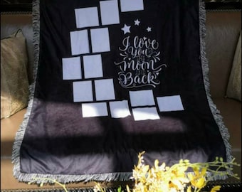 8 pack Sublimation Blanket / I love you to the moon blanket / sublimation blanks