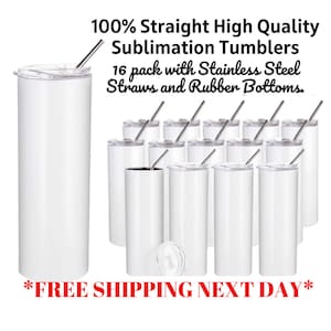 Bulk 20 Unzen Gerade Sublimationsbecher / Kostenloser Versand / Sofort versandfertig / 16 Stück / Sublimationsrohlinge / Rohlinge / Großhandel / Qualität