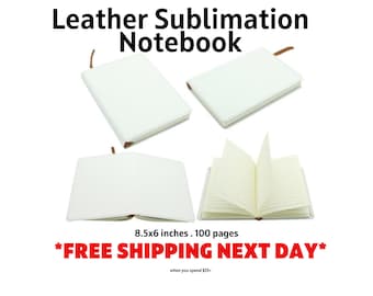 Sublimation Leather Notebook, Custom Journal (8.5"x6", 100 Pages)