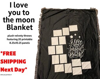 Sublimation Blanket / I love you to the moon blanket / sublimation blanks