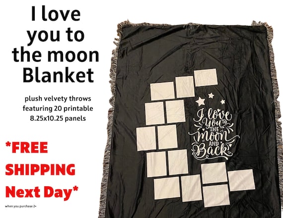 Sublimation Blanket / I Love You to the Moon Blanket / Sublimation Blanks 