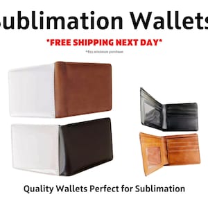 Cartera de sublimación/Sensación de cuero duradero de alta calidad / Sublimación en blanco / Cartera personalizada / Cartera de fotos