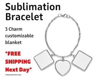 Photo Charm Bracelet, DIY Keepsake Jewelry - 3 Charms