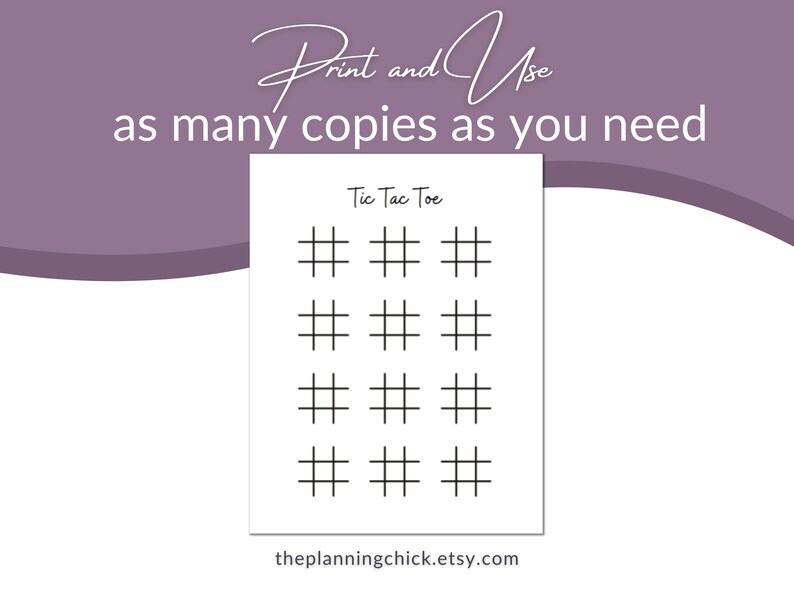 Printable Tic Tac Toe Game, Blank Tic Tac Toe Sheet, Printable Family ...