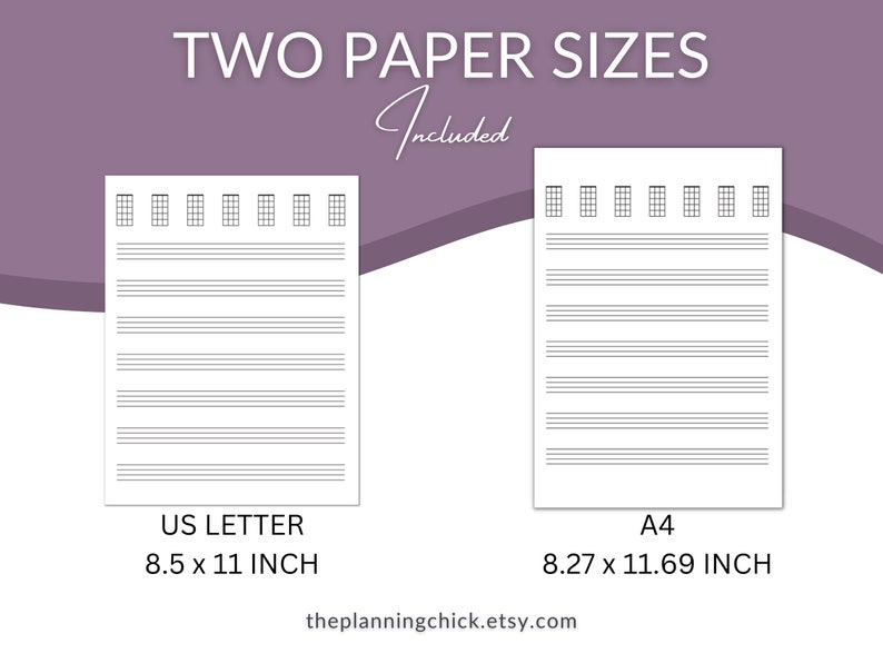 Printable Bass Guitar Tab Sheet Music Paper, Blank 4 String Guitar