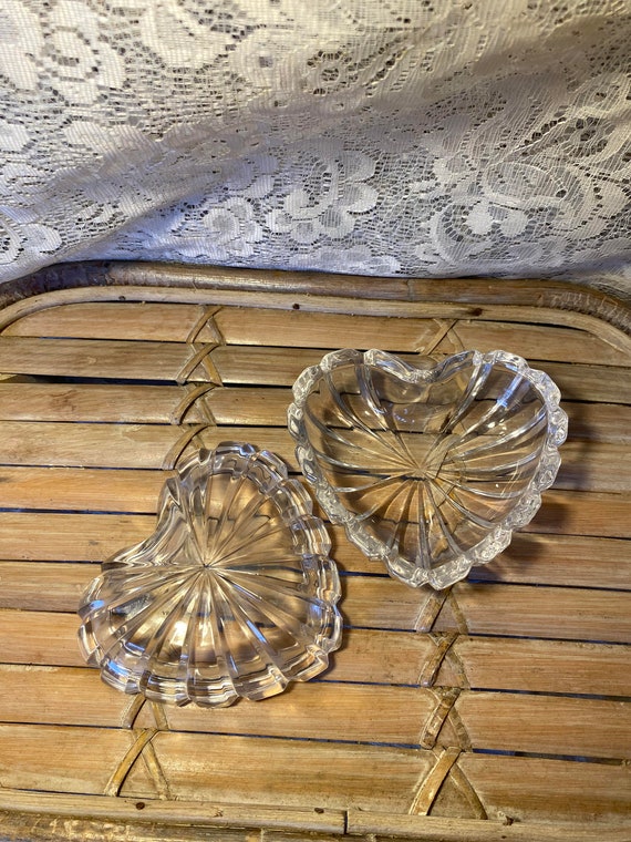 Crystal Clear Heart Glass Trinket Box | Heart Tri… - image 4