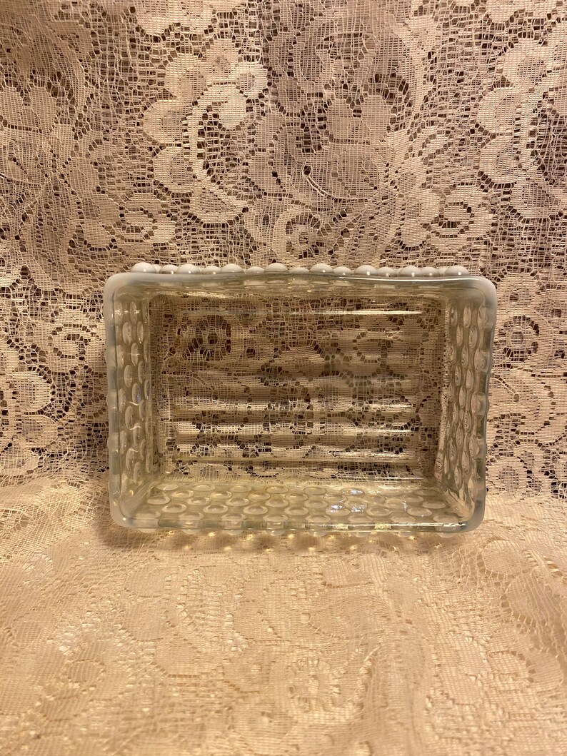 Vintage Hobnail Glass Soap Holder Etsy