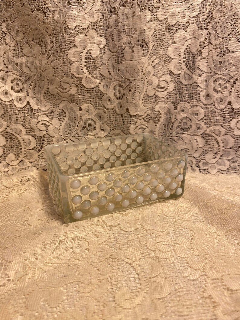 Vintage Hobnail Glass Soap Holder Etsy