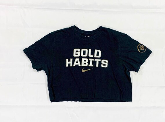 gold nike crop top