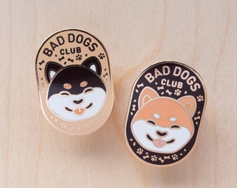 50 mm Hard Enamel Pin Shiba Inu Samurai Enamel Lapel Pin