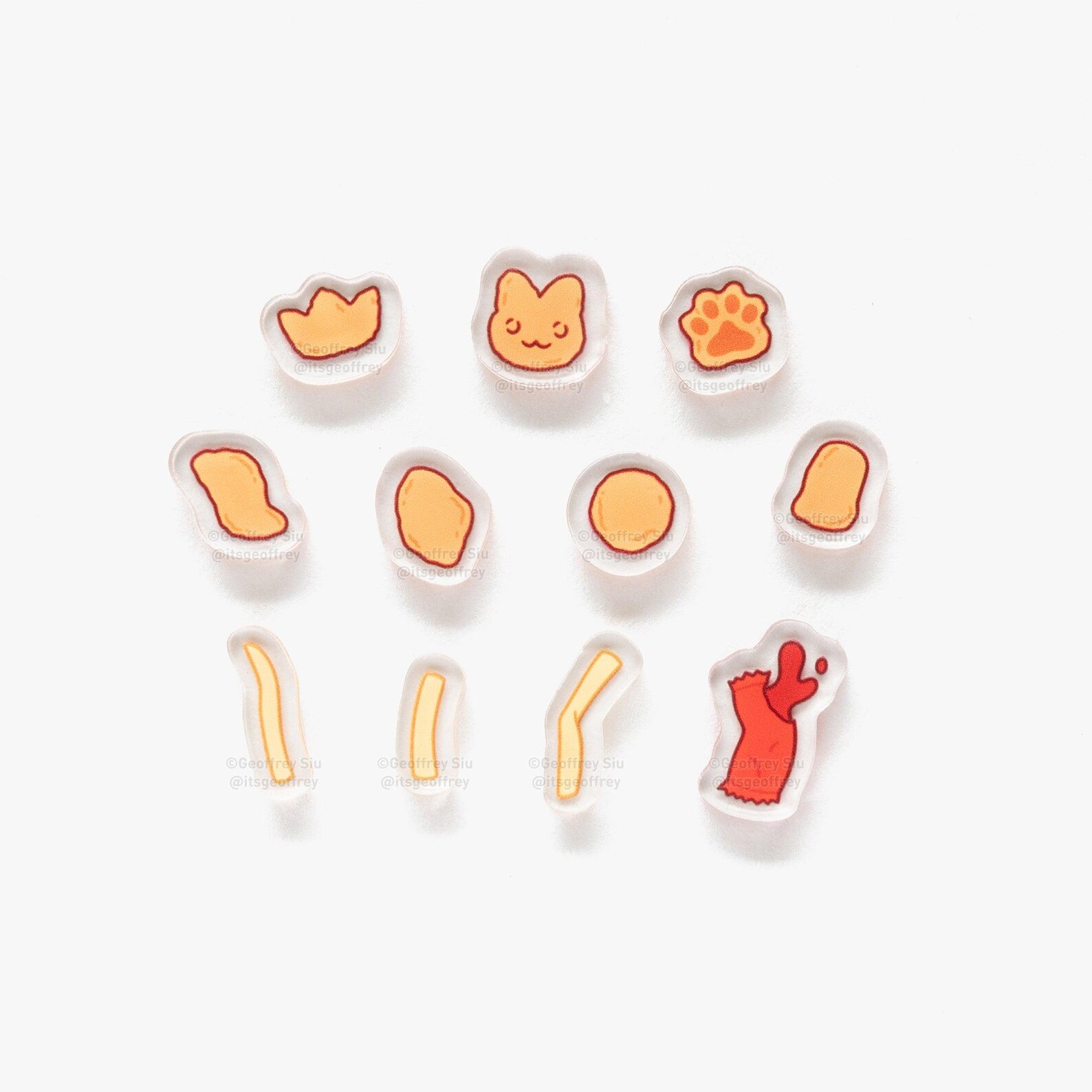 Fast Food Bag Fillable Shaker Keychain (3.25