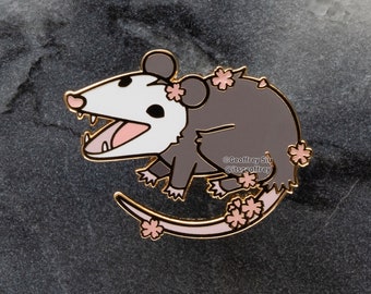 Cherry 'Possum Hard Enamel Pin