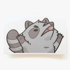Raccoon Die Cut Vinyl Peeker Sticker (6.5&quot;)