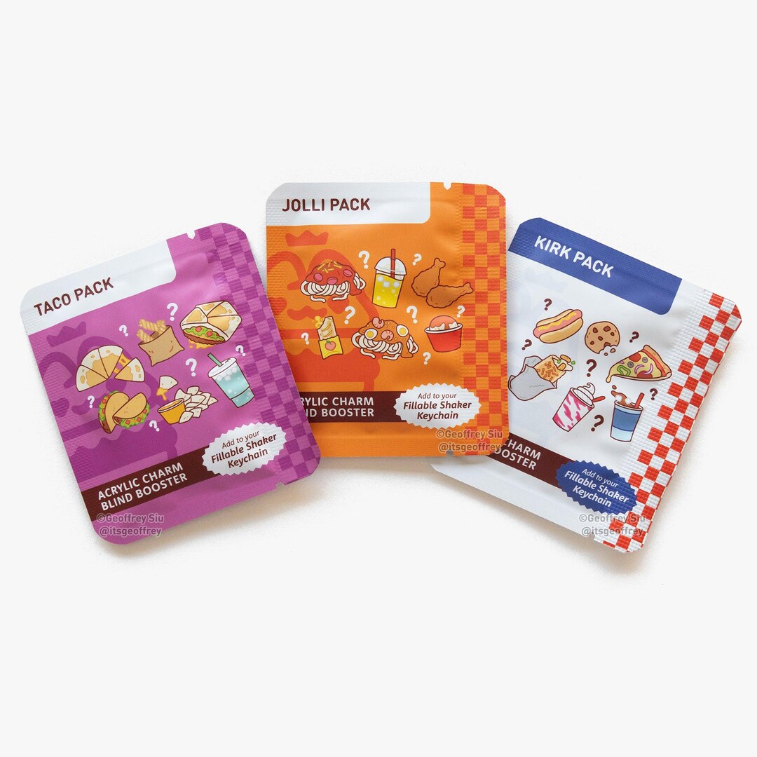 Food Court Fillable Keychain Charms Blind Booster Packs - Etsy