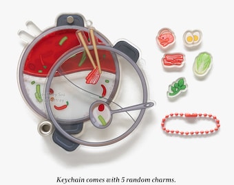 Hot Pot Fillable Shaker Keychain (3.625&quot;)
